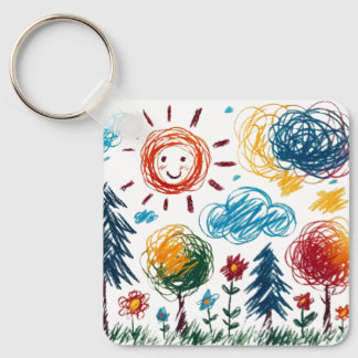 Chaveiro Adicione a Trabalho de arte do seu filho a isto