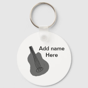 Chaveiro Adicione o nome do texto guitarra acústica castanh