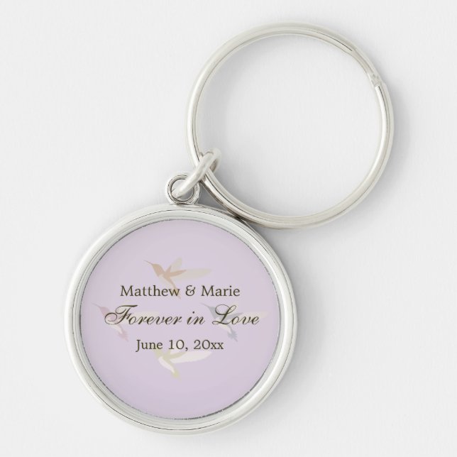 Chaveiro Adorável Casamento de Hummingbird para sempre no A (Frente)