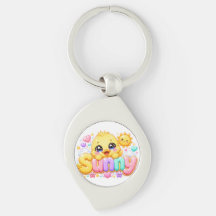 Adorável Kawaii Franguinho Ensolarado Nome Pastel 