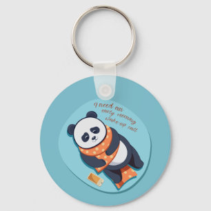 Chaveiro adorável panda precisa de chamada matinal