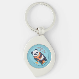 Chaveiro adorável panda precisa de chamada matinal