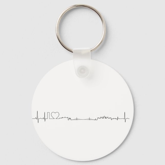 Chaveiro Adoro a lembrança de Budapeste (estilo ecg) (Frente)
