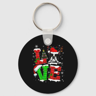 Chaveiro Adoro Boston Terrier Santa Hap Cachorro de Natal L