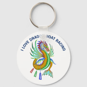 Chaveiro Adoro corridas de dragões com água Dourada Dragon