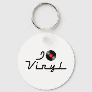 Chaveiro Adoro Heart Vinyl - DJ Record Album Lover