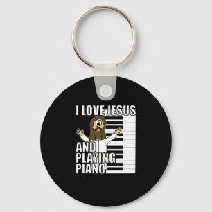 Chaveiro Adoro Jesus e Toco Piano Engraçado Trabalho Crist