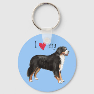 Chaveiro Adoro o meu cão de montanha Bernese