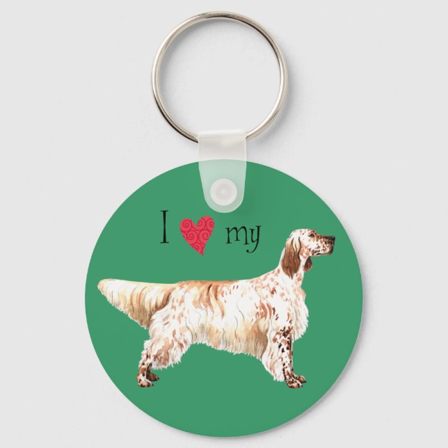 Chaveiro Adoro o meu Setter Inglês (Frente)