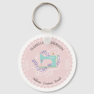 Chaveiro Adoro Sewing Machine. Pêssego