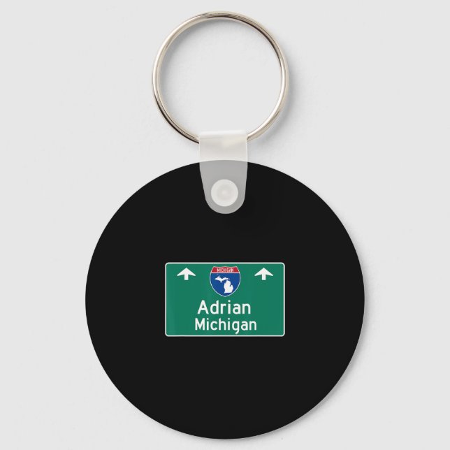 Chaveiro Adrian Michigan Mi Interstate Highway Vacation Sou (Frente)