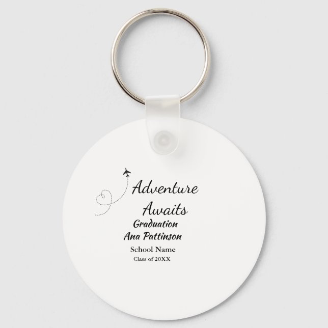 Chaveiro Adventure aguarda a graduação acrescentar nome ano (Frente)