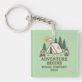 Chaveiro Adventure Begins Where Comfort Ends Keychain