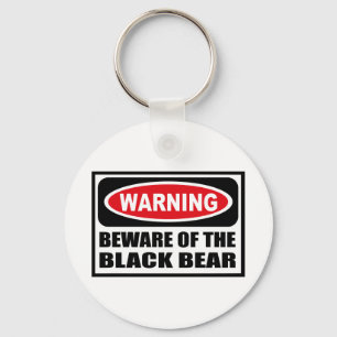 Chaveiro Advertir BEWARE da corrente chave de URSO PRETO