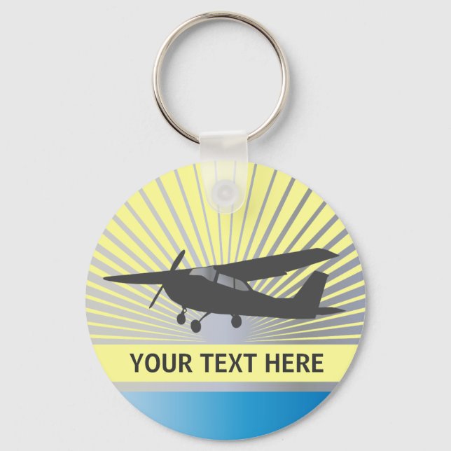 Chaveiro Aeronave de Alta-asa - Texto personalizado (Frente)