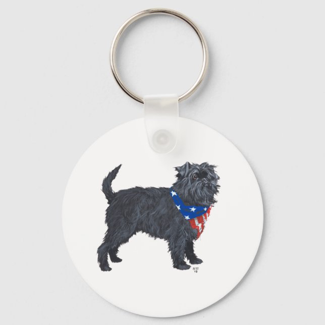 Chaveiro Affenpinscher Patriótico (Frente)