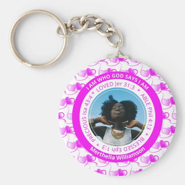 Chaveiro Afirmação Cristã Positiva Eu Sou (Frente)