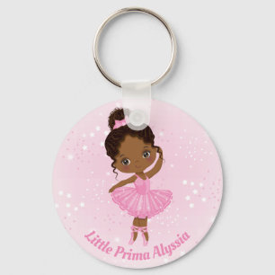 Chaveiro African American Ballerina Personalized Keychain