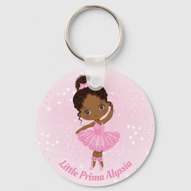 Chaveiro Afro-Americano Ballerina Personalizada (Frente)
