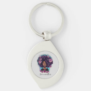 Chaveiro Afro-Mulher Floral