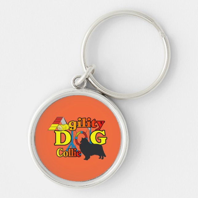 Chaveiro Agilidade de Collie Rough (Frente)