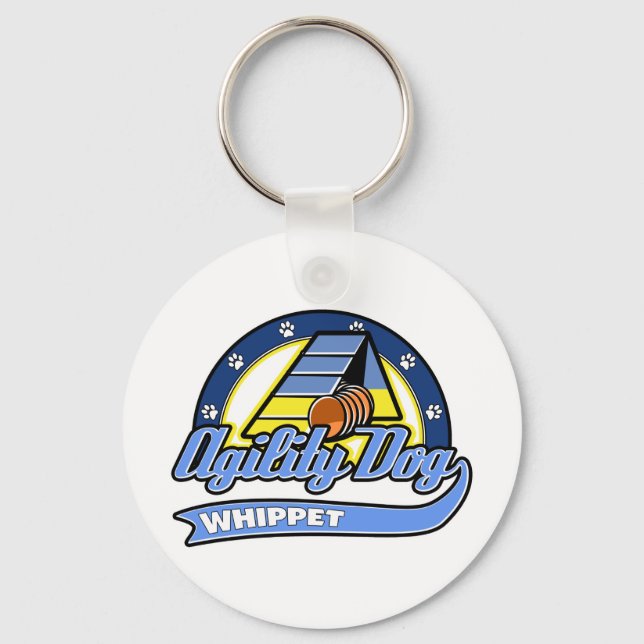 Chaveiro Agilidade do Whippet Baseball (Frente)