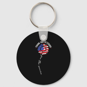 Chaveiro Agradeça aos veteranos girassol bandeira dos EUA m