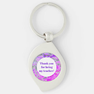 Chaveiro Agradecimento ao Professor Pink Purple Tie-Dye