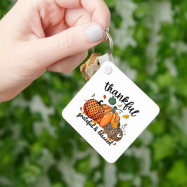 Chaveiro Agradeço ao Feliz Abençoado Abençoado Pumpkin do o