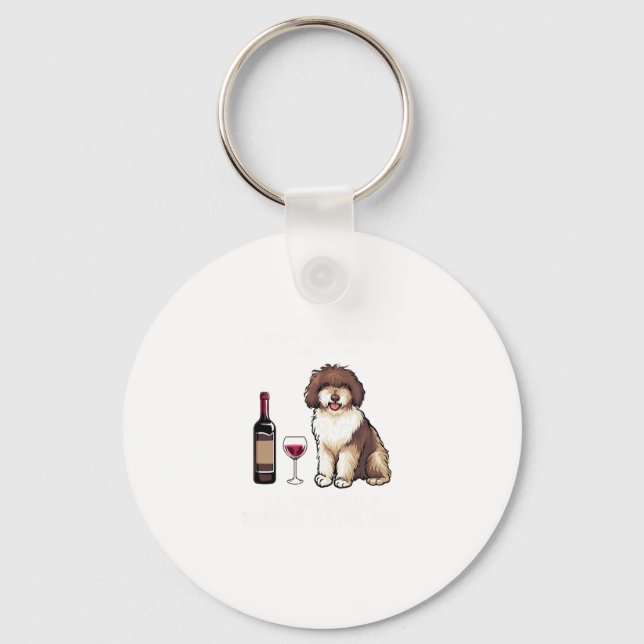 Chaveiro Água espanhola e vinho Cachorro engraçado 1 (Frente)
