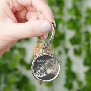 Chaveiro Água-forte personalizada da família de lobos Melho