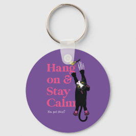 Chaveiro Aguente firme e fique calmo Cat Key Ring