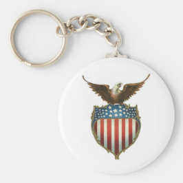 Chaveiro Águia Balda Americana sobre as estrelas e listras