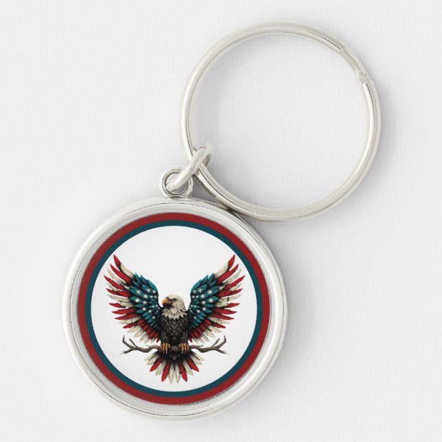 Chaveiro Águia-careca americana/patriótica russa (Frente)