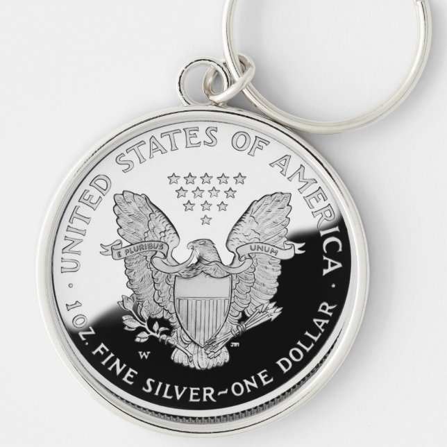 Chaveiro Águia de Prata Americana 1 Dólar (Frente)