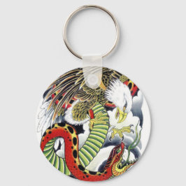 Chaveiro Águia e Cobra, Design de tatuagem japonesa