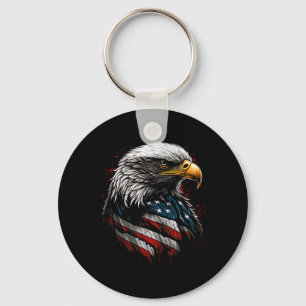 Chaveiro Águia Patriótica Bandeira Americana EUA 4 De Julho