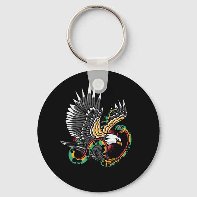 Chaveiro Águia vs Cobra Tattoo Design (Frente)