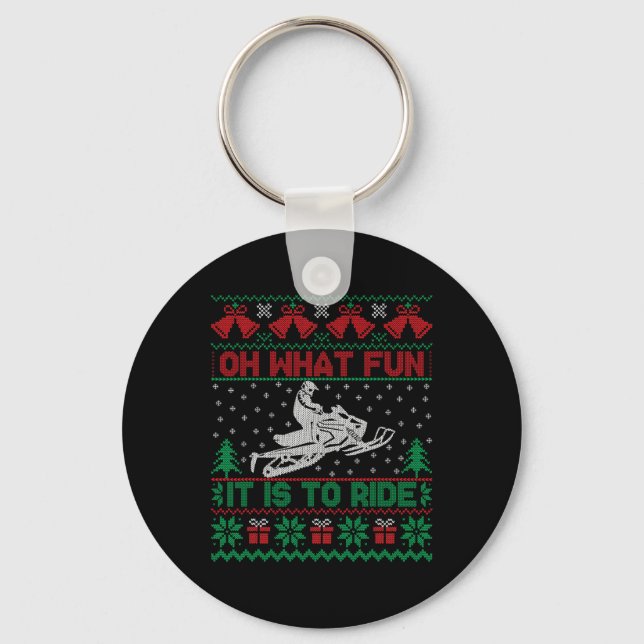 Chaveiro Ah Que Diversão É Andar De Snowmobile Ugly Christm (Frente)