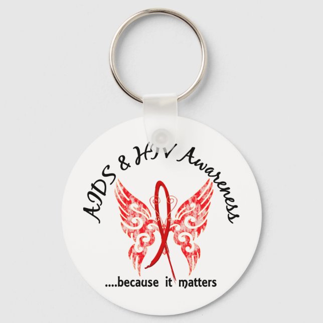 Chaveiro Aids Grunge Tattoo Butterfly 6.1 (Frente)
