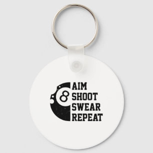 Chaveiro Aim Shoot Swear Repetir Piscina Billiard Snooker C
