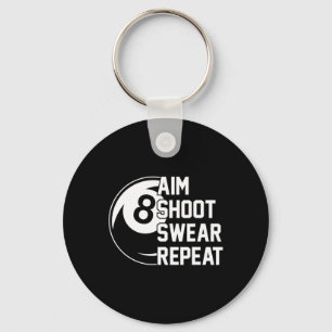 Chaveiro Aim Shoot Swear Repetir Piscina Engraçada