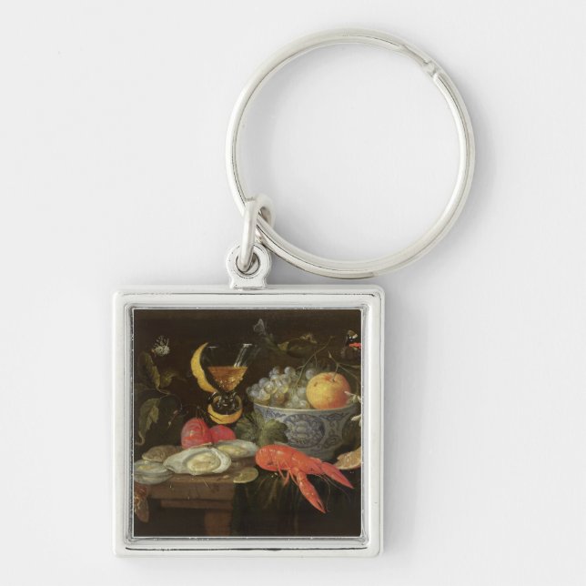Chaveiro Ainda vida com fruta e marisco, 1653 (óleo sobre (Frente)