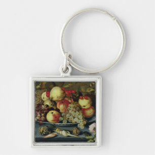 Chaveiro Ainda vida com fruta, flores e marisco