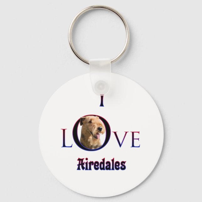 Chaveiro Airedale Terrier I Love (Frente)