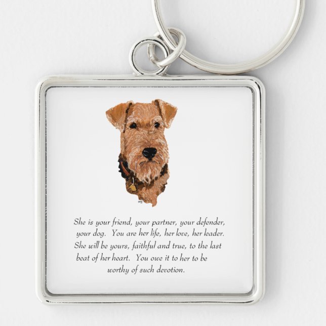 Chaveiro Airedale, Welsh, Lakeland Terrier Keepsasaame (Frente)