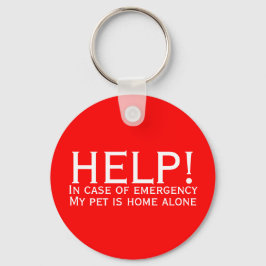 Chaveiro Ajudar o pet home sozinho contato de emergência pe
