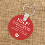 Chaveiro Ajudar o pet home sozinho contato de emergência pe<br><div class="desc">Ajude o pet home sozinho contato de emergência personalizado keyring de Ricaso ...  personalize com seus próprios contatos</div>