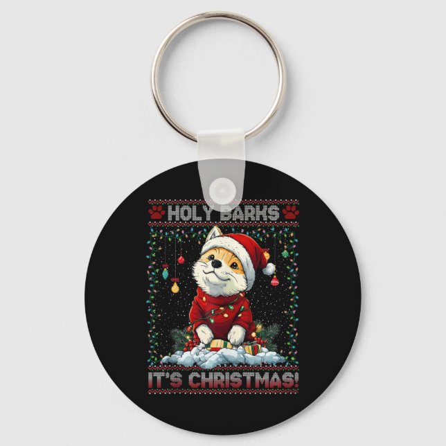 Chaveiro Akita Christmas Tree Lights Decortions Dog Lover (Frente)