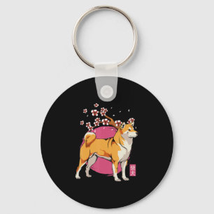 Chaveiro Akita Shiba Inu Cão Cachorro Japonês Flor Sakura
